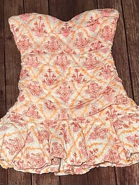 Hello Molly White and Pink Lined Dress (Label View)